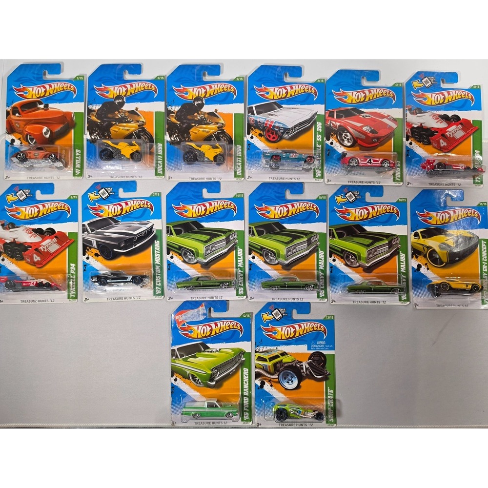 Lot of 14 Hot Wheels 2012 Treasure Hunts - '69 Chevelle SS, '65 Ford Ranchero